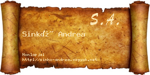 Sinkó Andrea névjegykártya